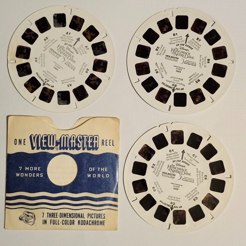 WALT DISNEY'S Hunchback of Notre Dame View Master Reels x 3